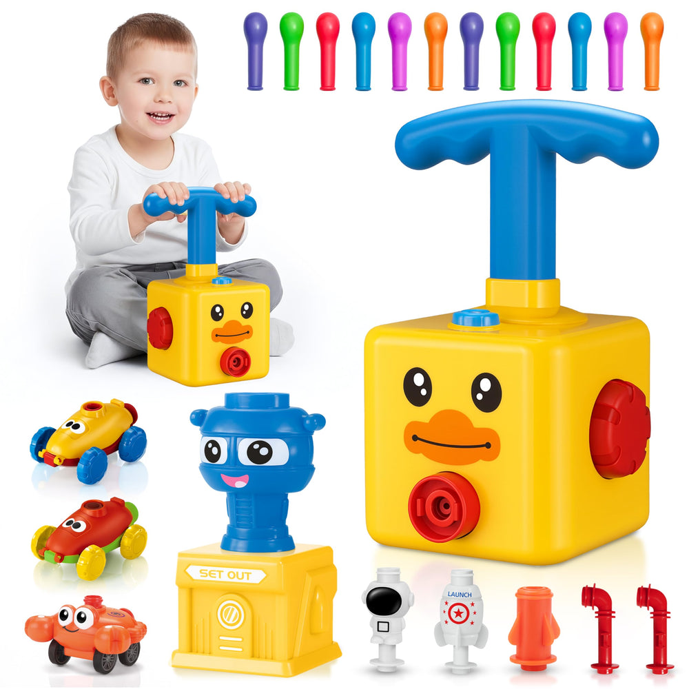 Pathosio Pets balloon car toy yellow duck assembly promotes easy, hands-on learning