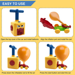 Pathosio Pets balloon car toy yellow duck inflating with the pump enables quick setup