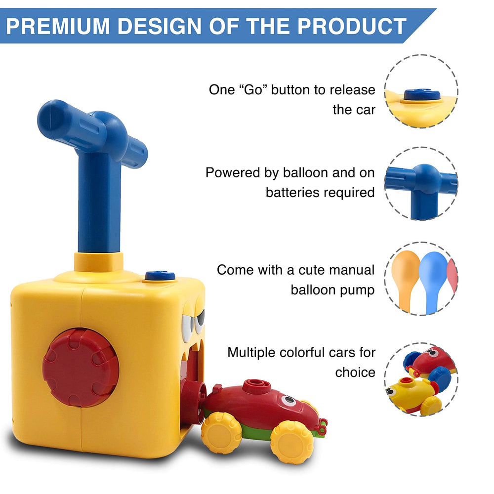 Pathosio Pets balloon car toy yellow duck pump action shows smooth propulsion