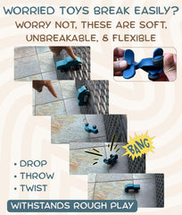Pattern Frenzi ambulance silicone toy, flexible design for safe pretend play.