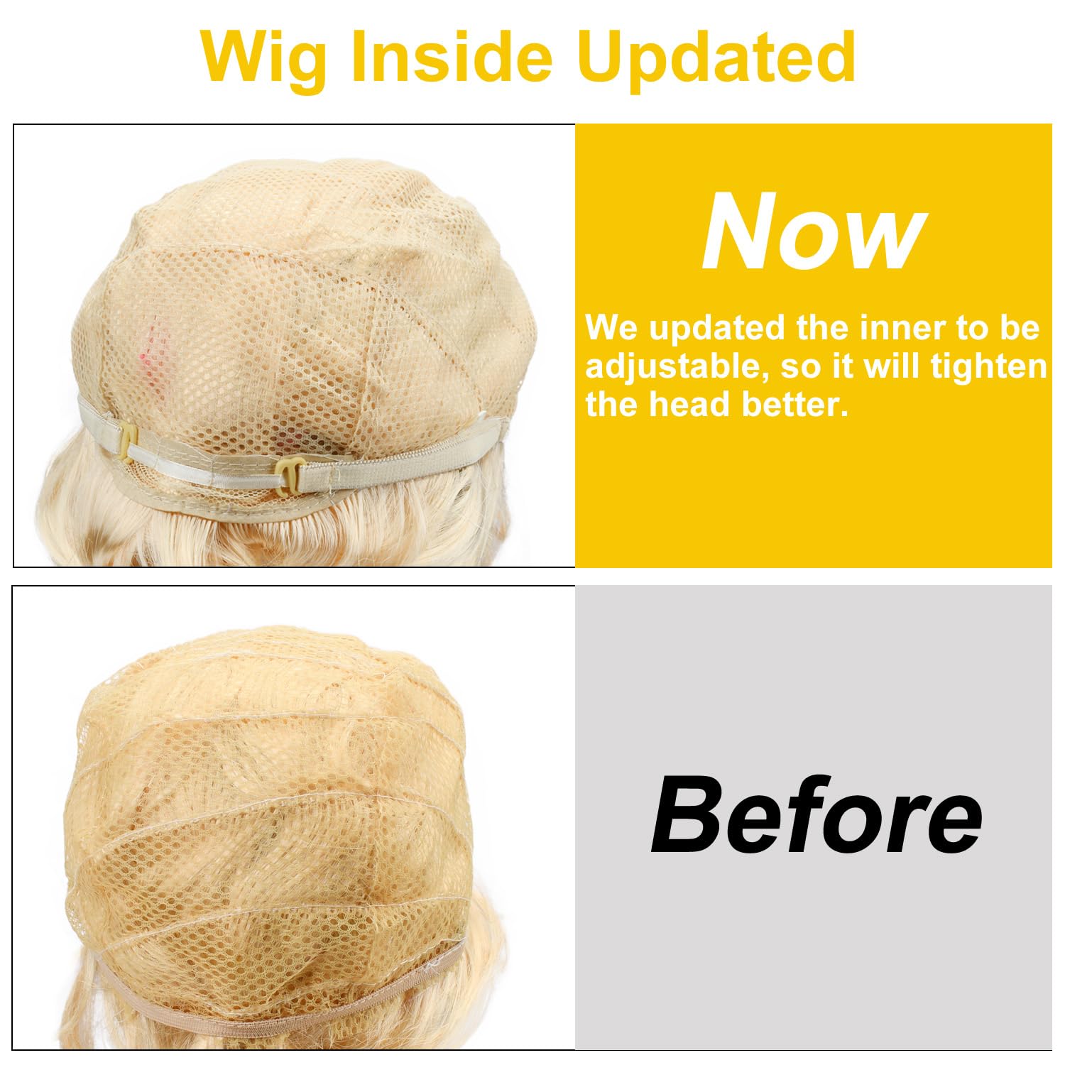PATURPINT blonde wig with natural shine for pretend play