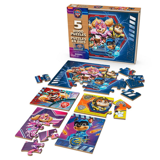 Paw Patrol 5-Pack Wood Puzzle featuring Marshall to boost fine motor skills