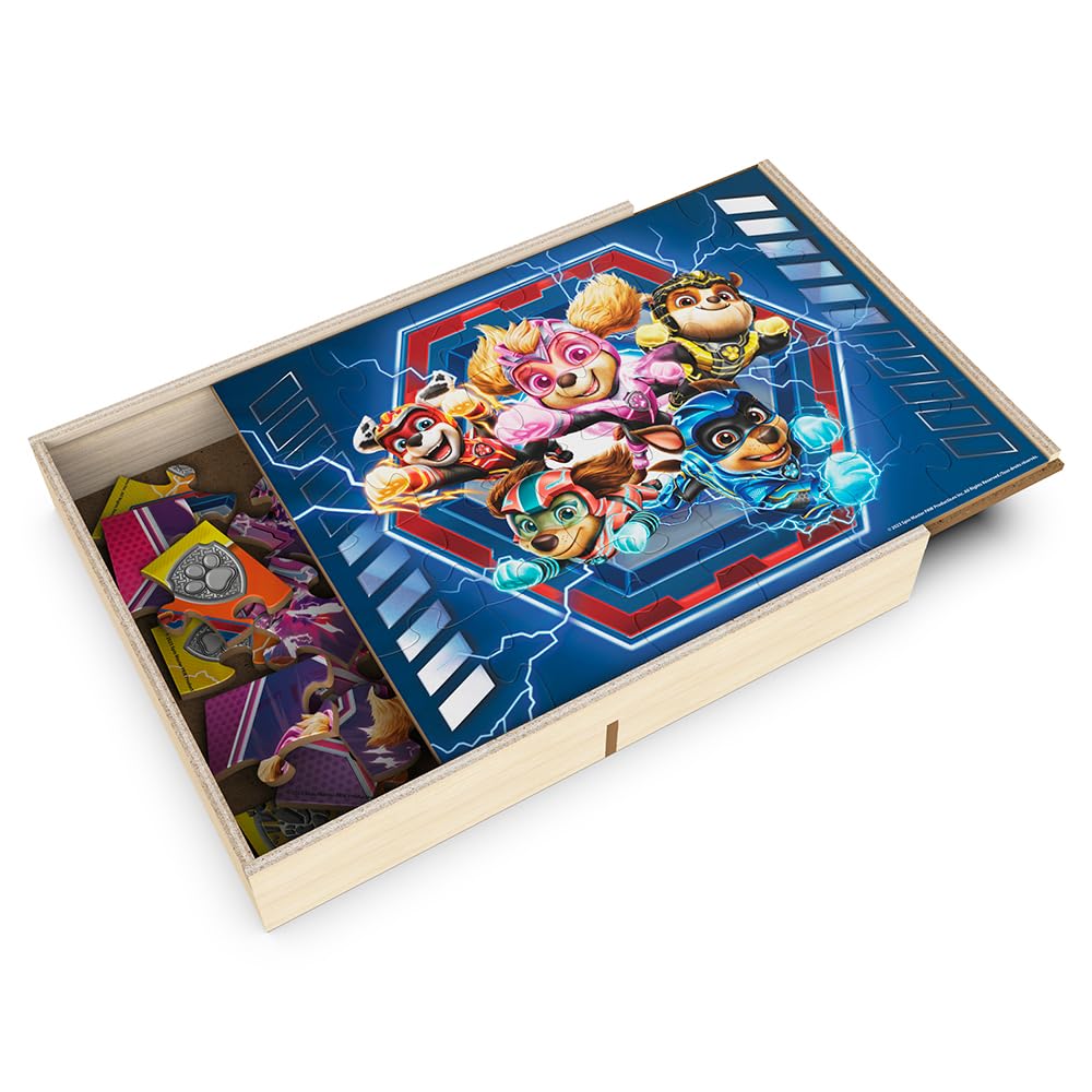 Paw Patrol 5-Pack Wood Puzzle featuring Rubble engages imagination with color