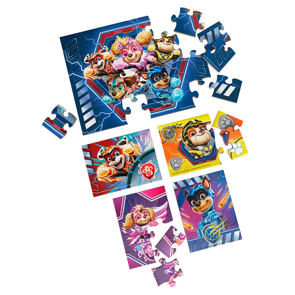 Paw Patrol 5-Pack Wood Puzzle featuring Skye supports concentration and coordination