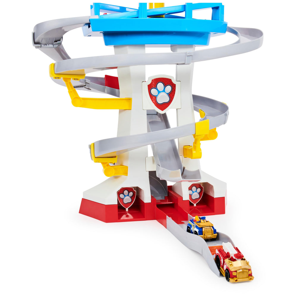 PAW Patrol Adventure Bay Rescue Way Playset launches up to six True Metal vehicles