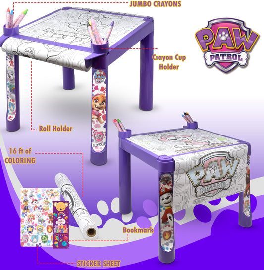 Paw Patrol art table with easy disassembly for compact storage.