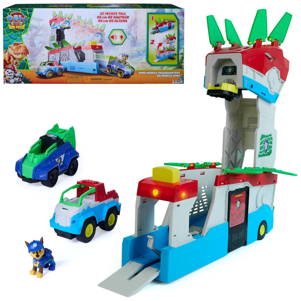 PAW Patrol Dino Mobile front view showing rugged vehicle and lights for exciting play