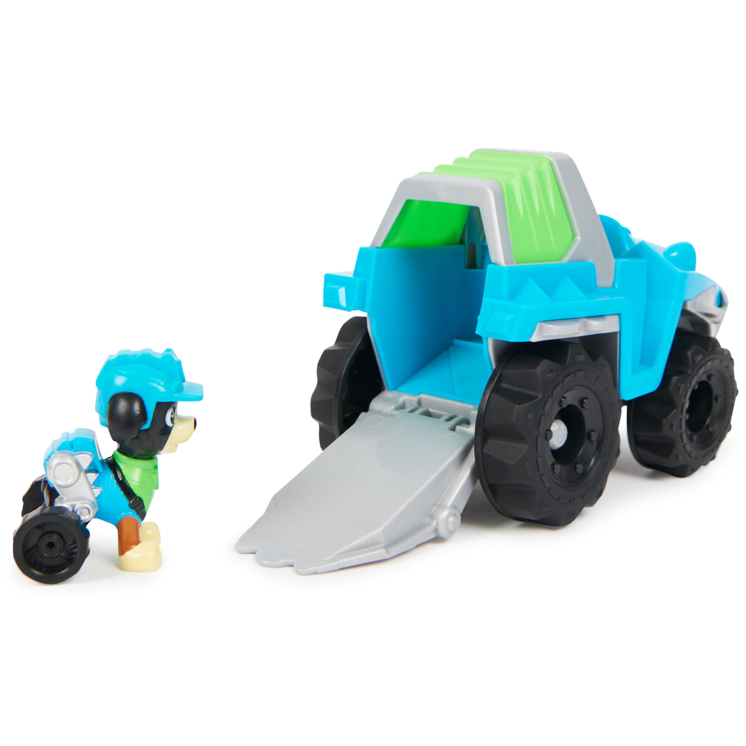 Dino Rescue vehicle side view showing durable build for everyday adventures.