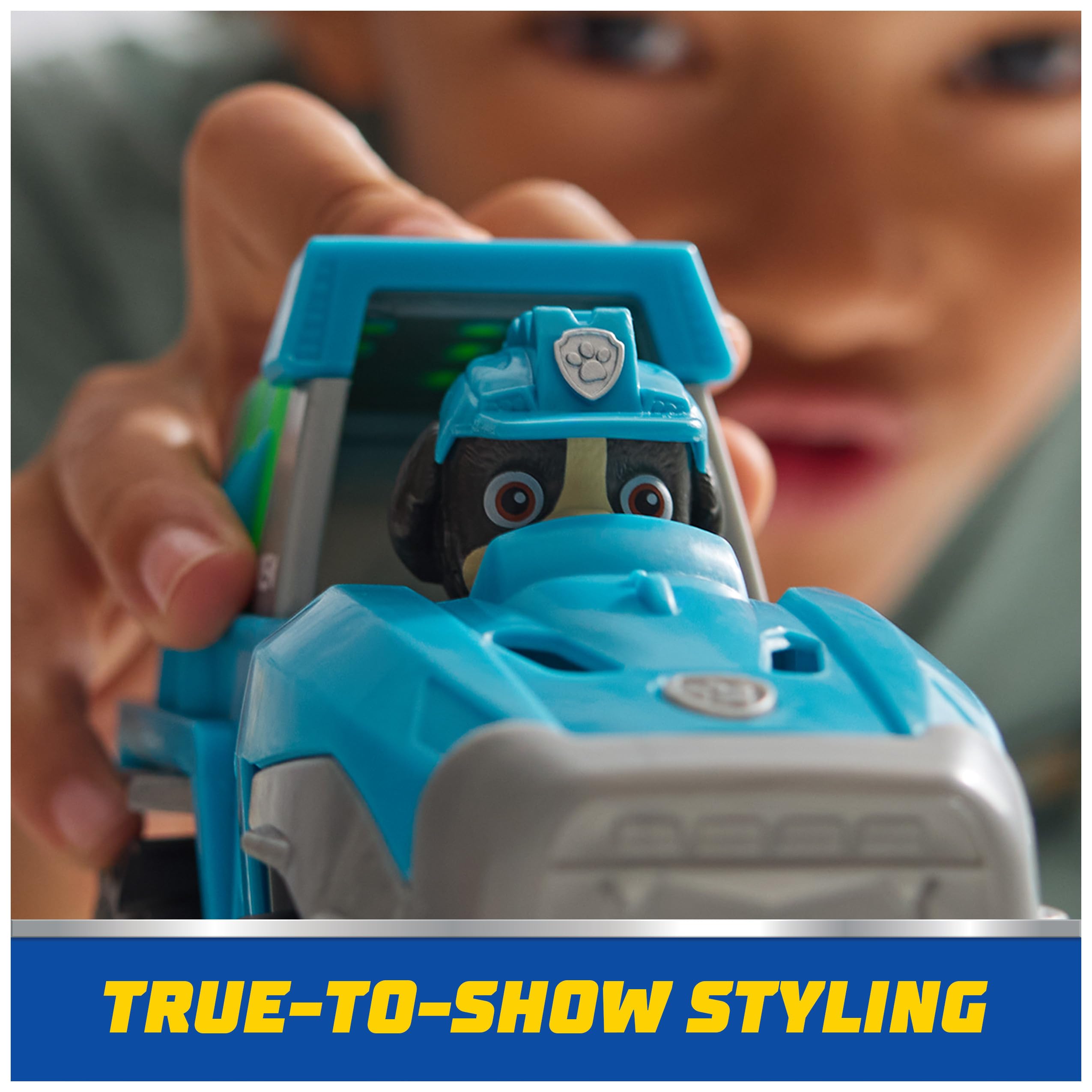 Imaginative play scene with Rex and Dino Truck in action