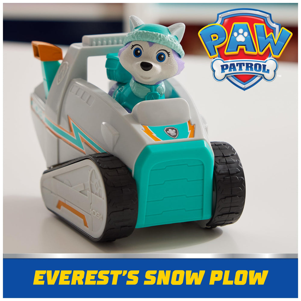 Everest collectible figure from Paw Patrol joins the snow plow for rescue role play.