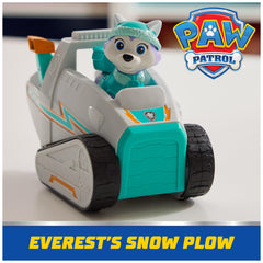 Everest collectible figure from Paw Patrol joins the snow plow for rescue role play.