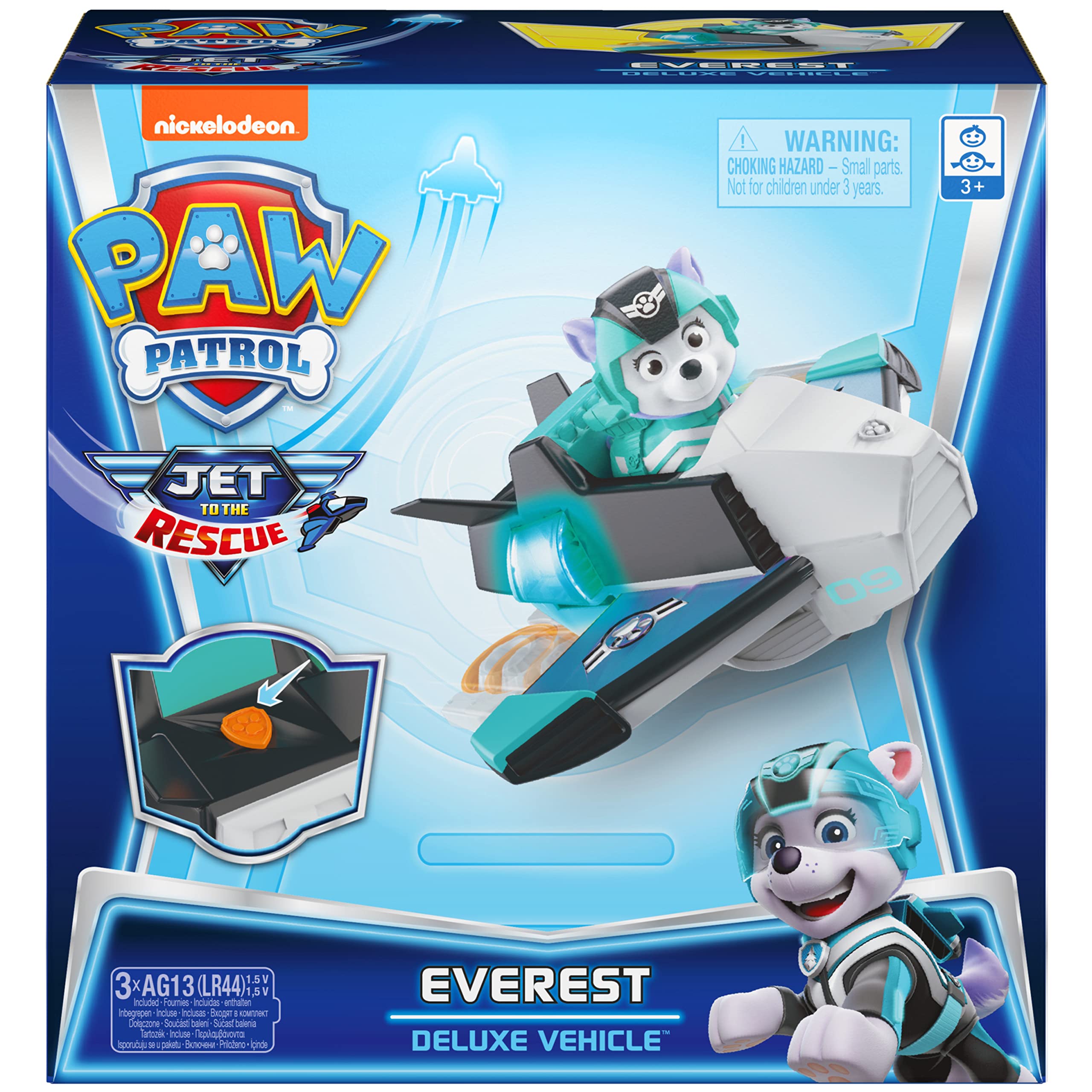 Paw Patrol Everest figure in teal flight suit ready for action