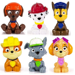 Paw Patrol Rubble figure close-up, compact and durable for on-the-go play.