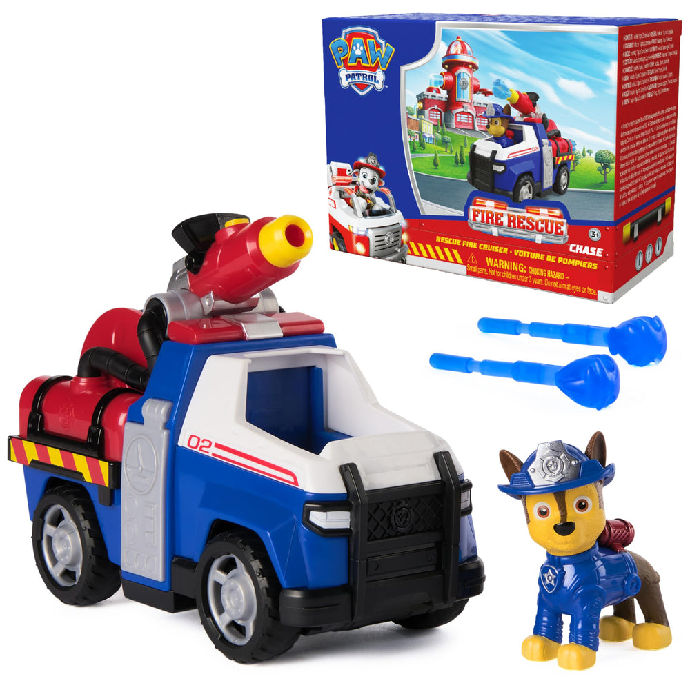 PAW Patrol Fire Rescue Chase Fire Cruiser in blue and red for imaginative rescue play