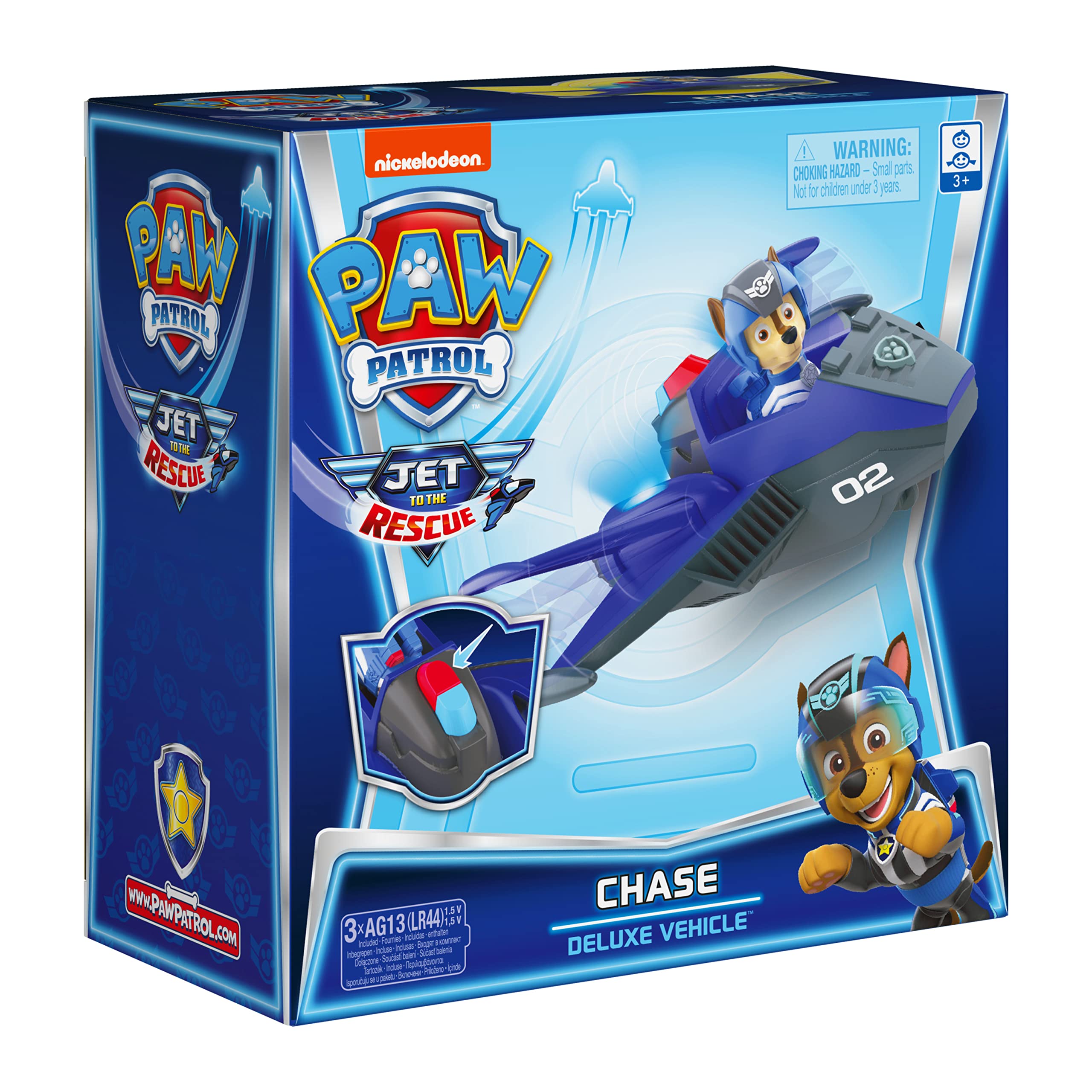 Paw Patrol Jet to the Rescue Chase Deluxe Vehicle night sky patrol scene