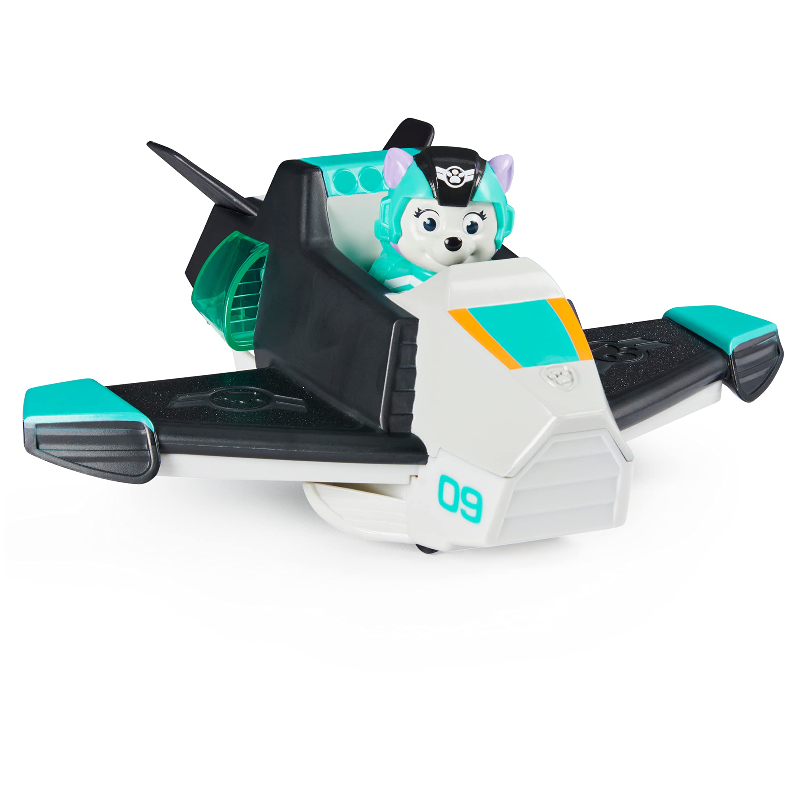 Paw Patrol jet back view showing compact stealth-to-rescue conversion