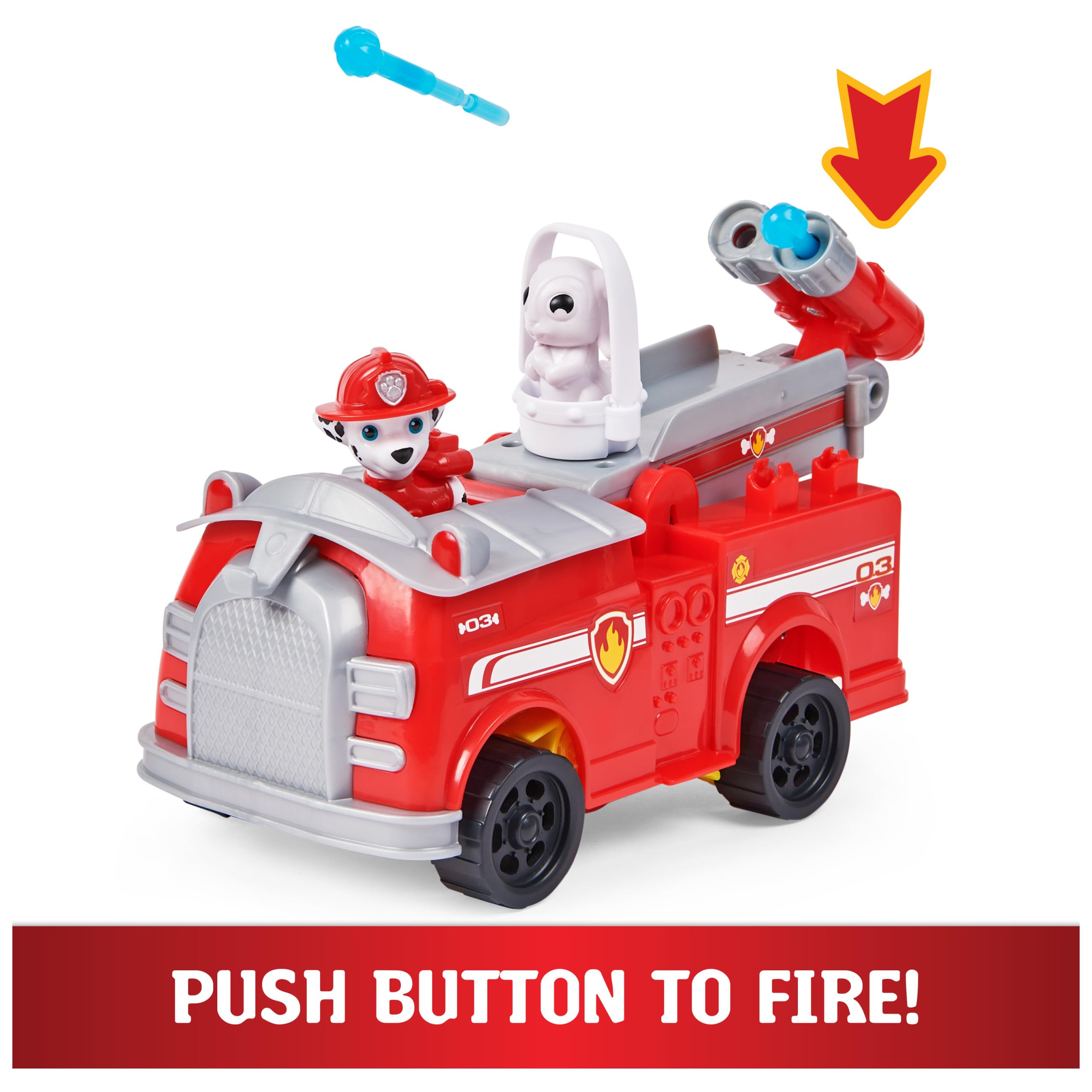 PAW Patrol Marshall figure seated in the driver’s seat for fast starts
