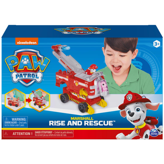 PAW Patrol Marshall Rise and Rescue vehicle in motion with transforming action