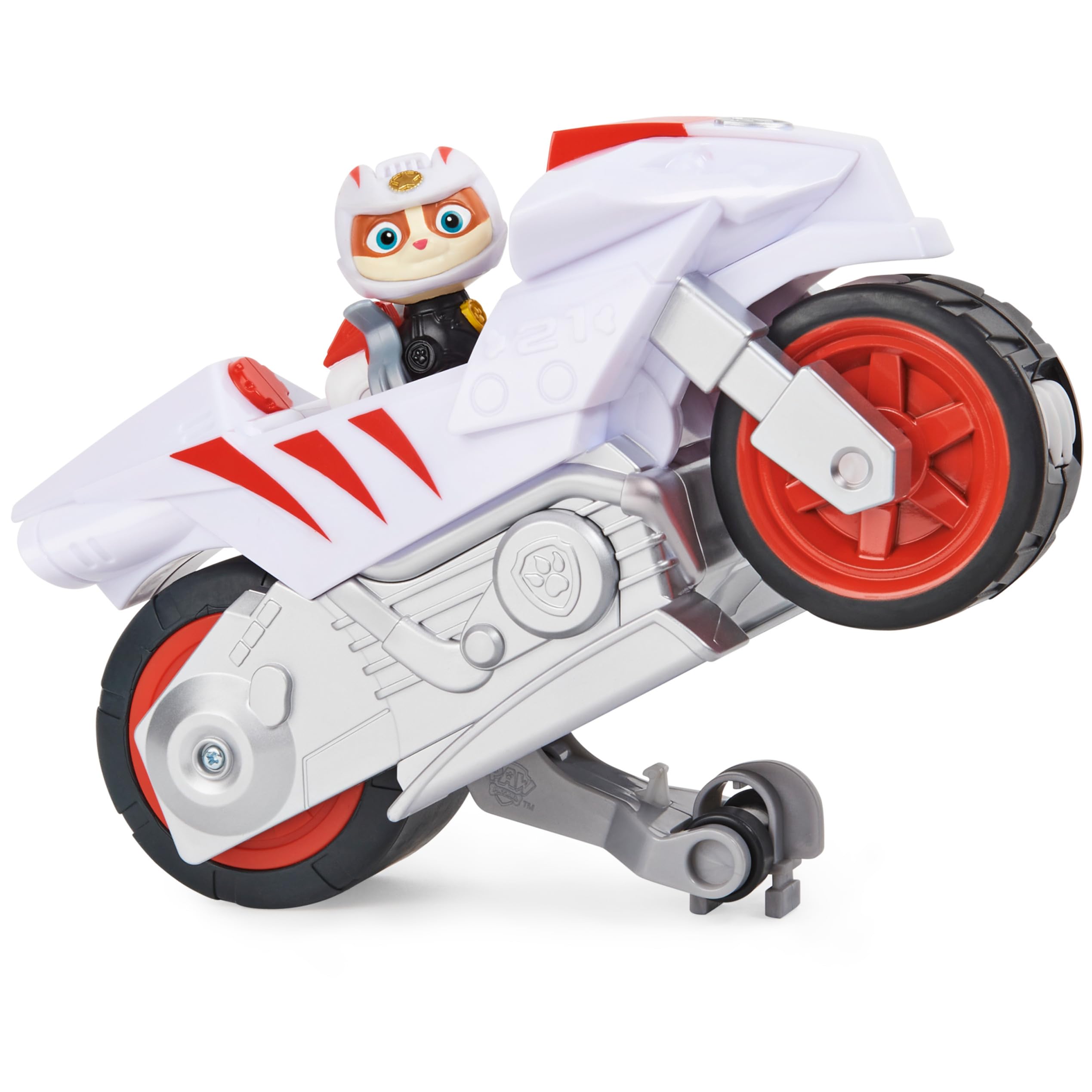 Pull-back wheelie action launches the Wildcat bike into the rescue.