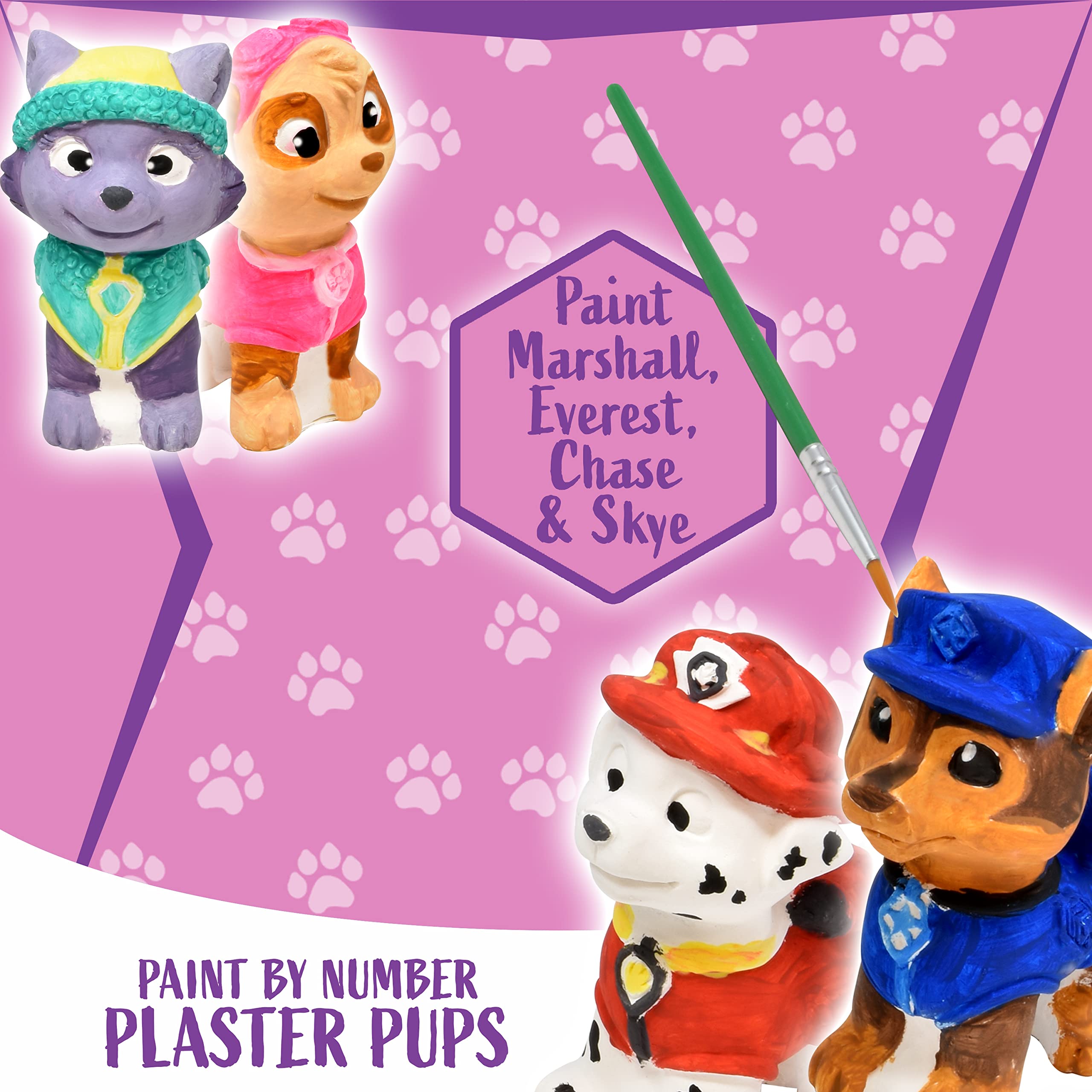 Paw Patrol Paint Your Own Figurines eight paints provide vibrant colors for creative detailing