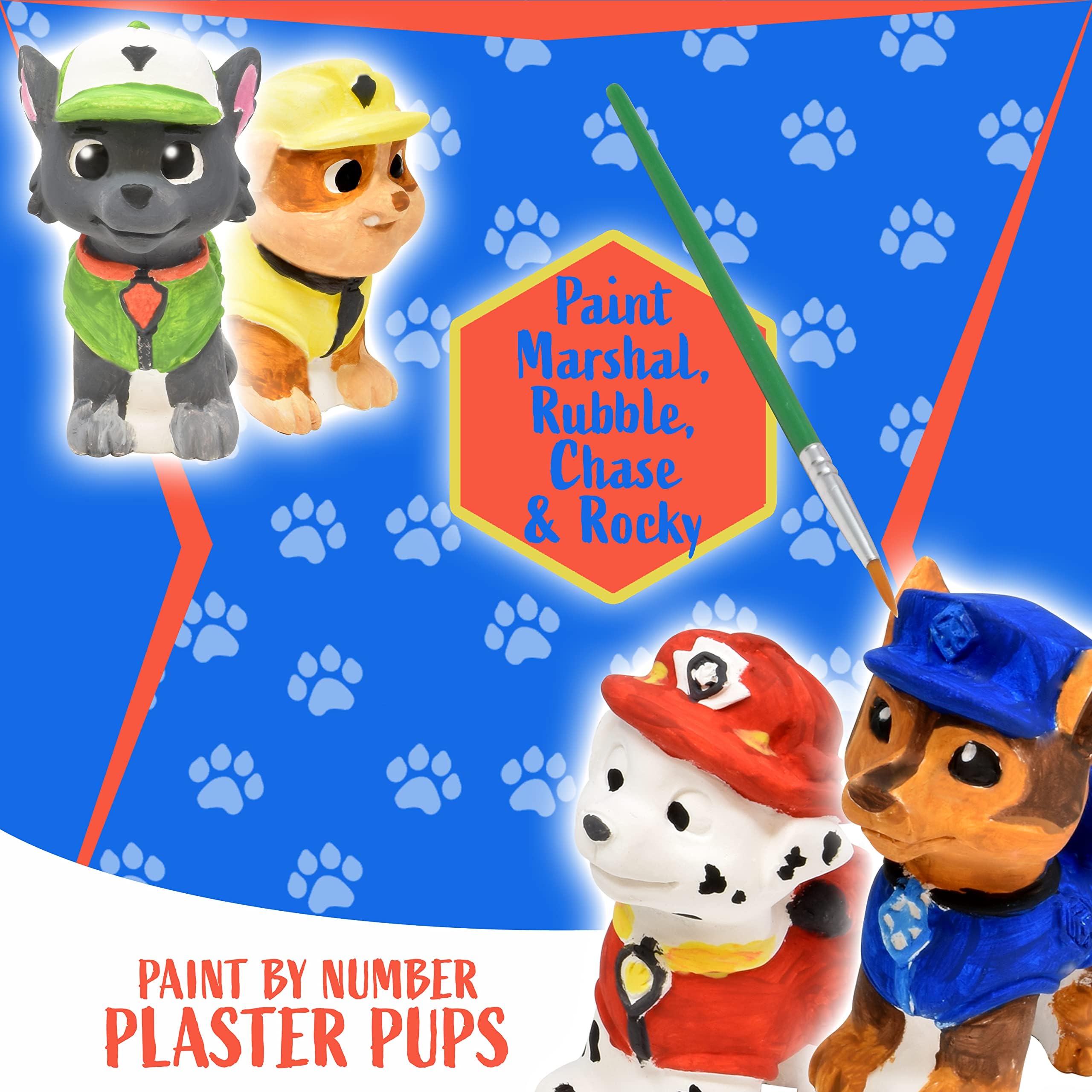 Paw Patrol Rubble figure ready for bright color and personalization.