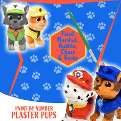 Paw Patrol Rubble figure ready for bright color and personalization.