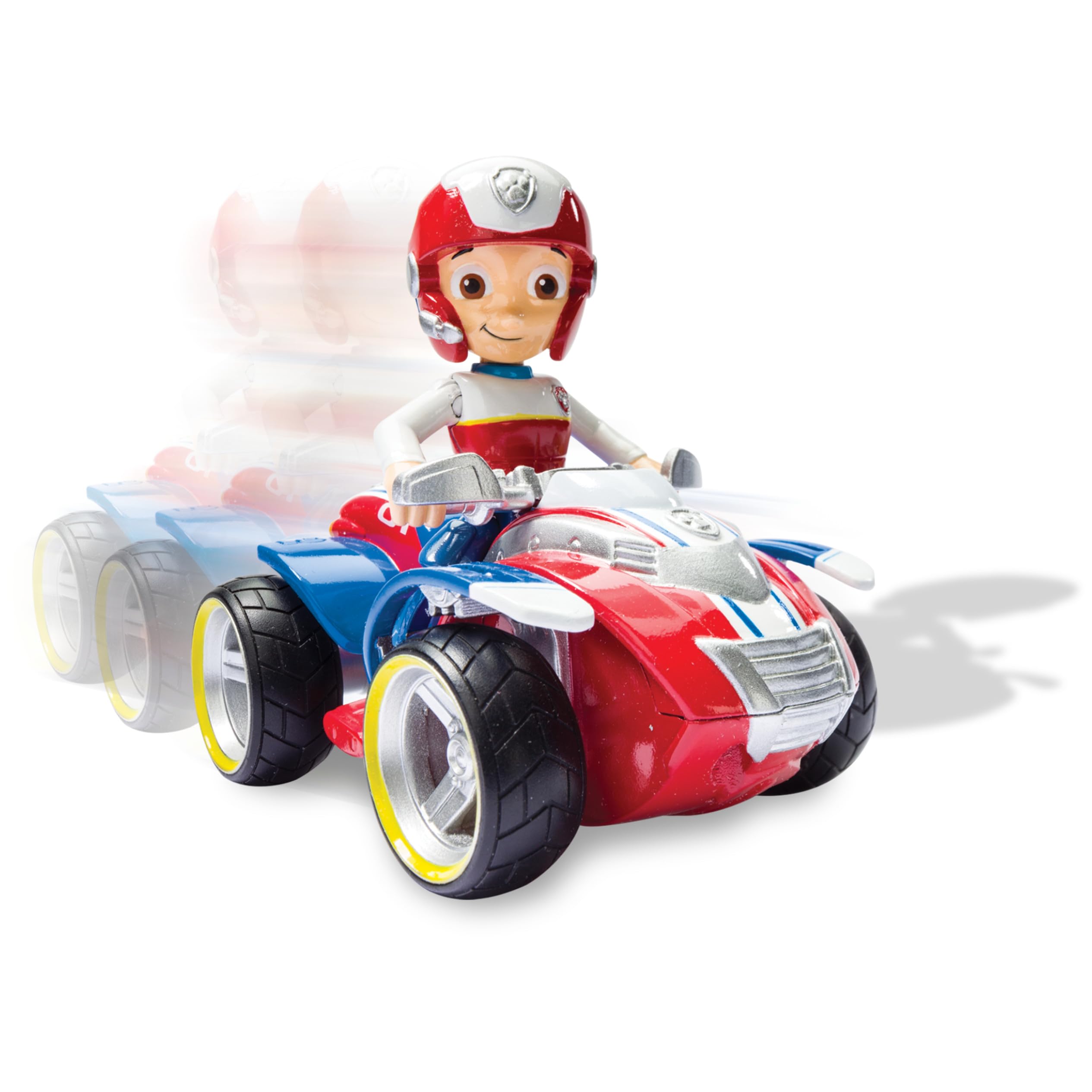 Paw Patrol Rescue ATV wheels in motion for off-road play.