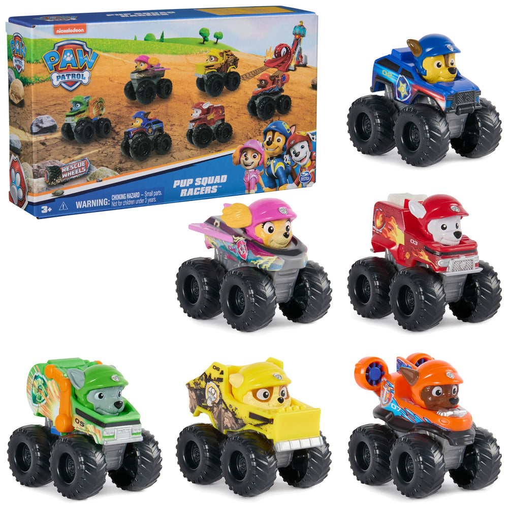PAW Patrol Rescue Wheels six-vehicle set for portable pretend play