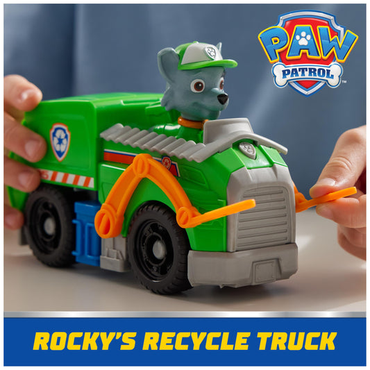 Rocky figure detail in recycling uniform adds authentic play moments.