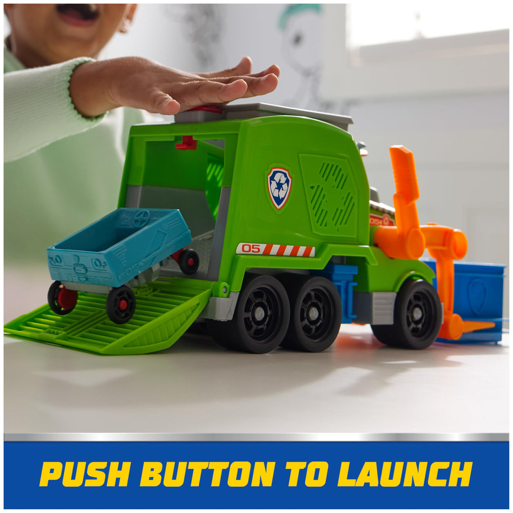 PAW Patrol Rocky mini-vehicle supports on-the-go adventures.
