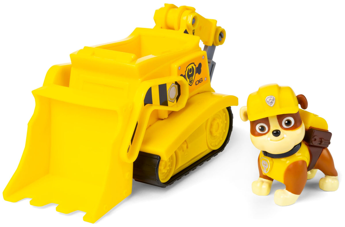 PAW Patrol Rubble Bulldozer front view for durable, kid-friendly play