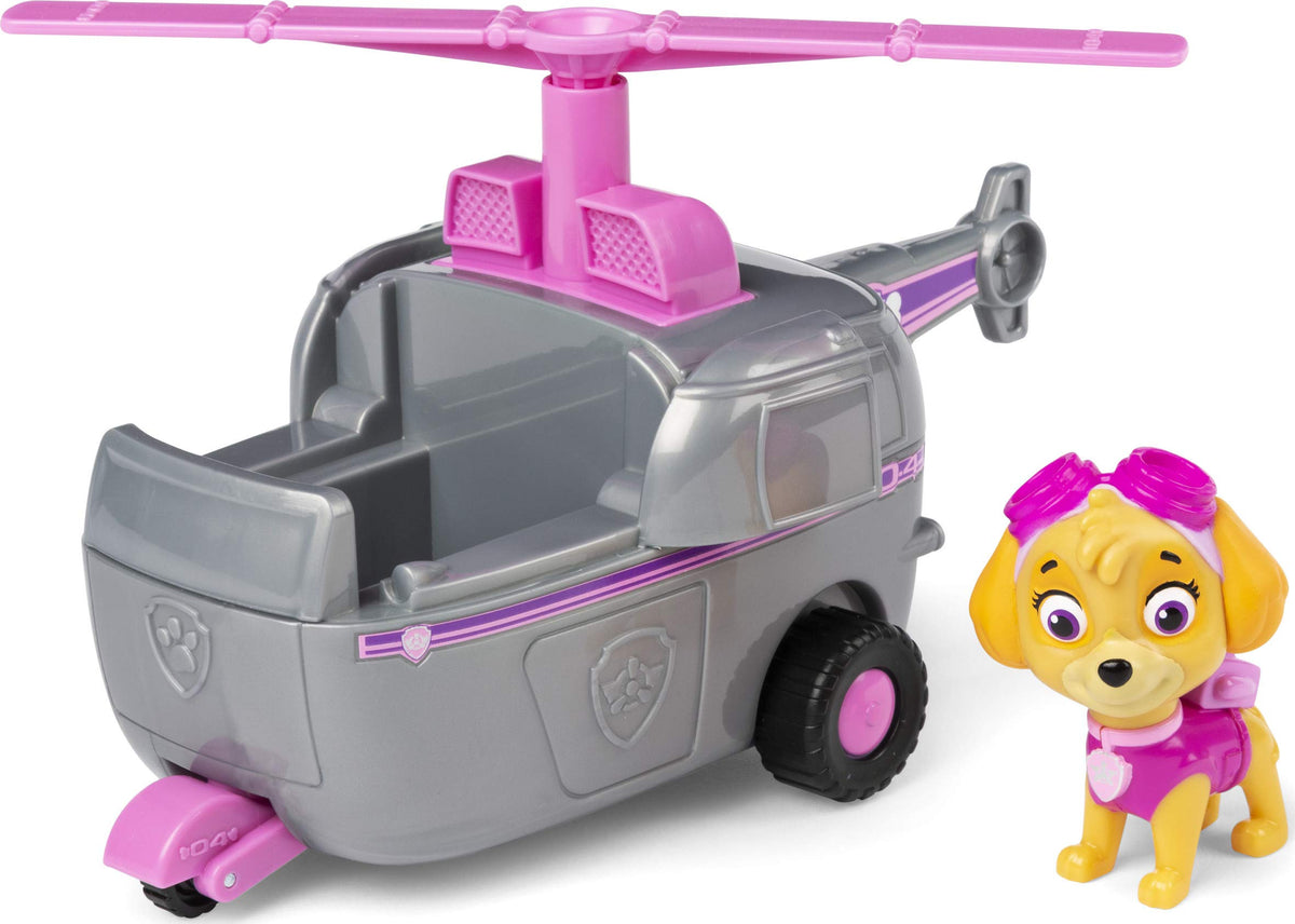 PAW Patrol Skye helicopter vehicle with collectible Skye figure for imaginative rescue play.