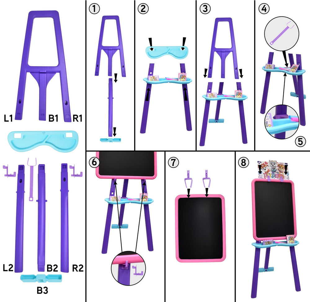 Paw Patrol adjustable height easel adapts from 27 to 37 inches