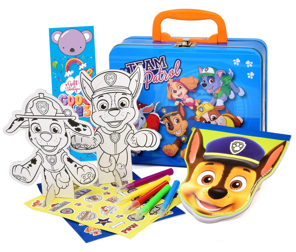 Paw Patrol stickers and markers kit encourages imaginative art sessions.