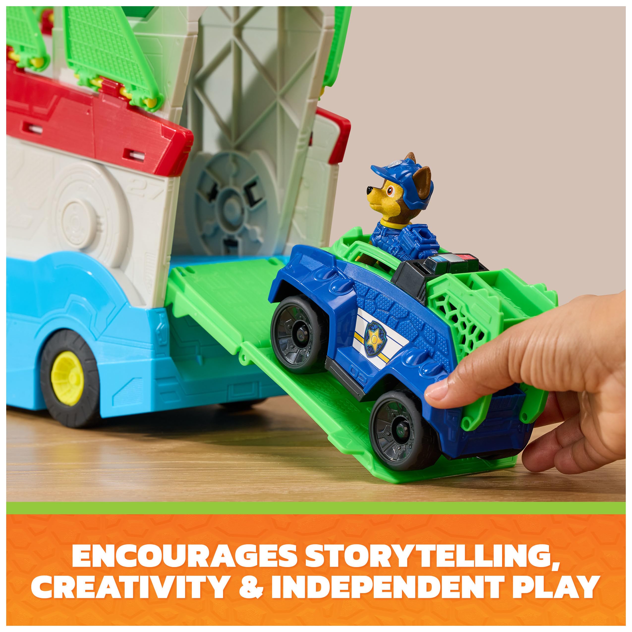 PAW Patrol tow truck in transport mode for moving HQ between missions easily