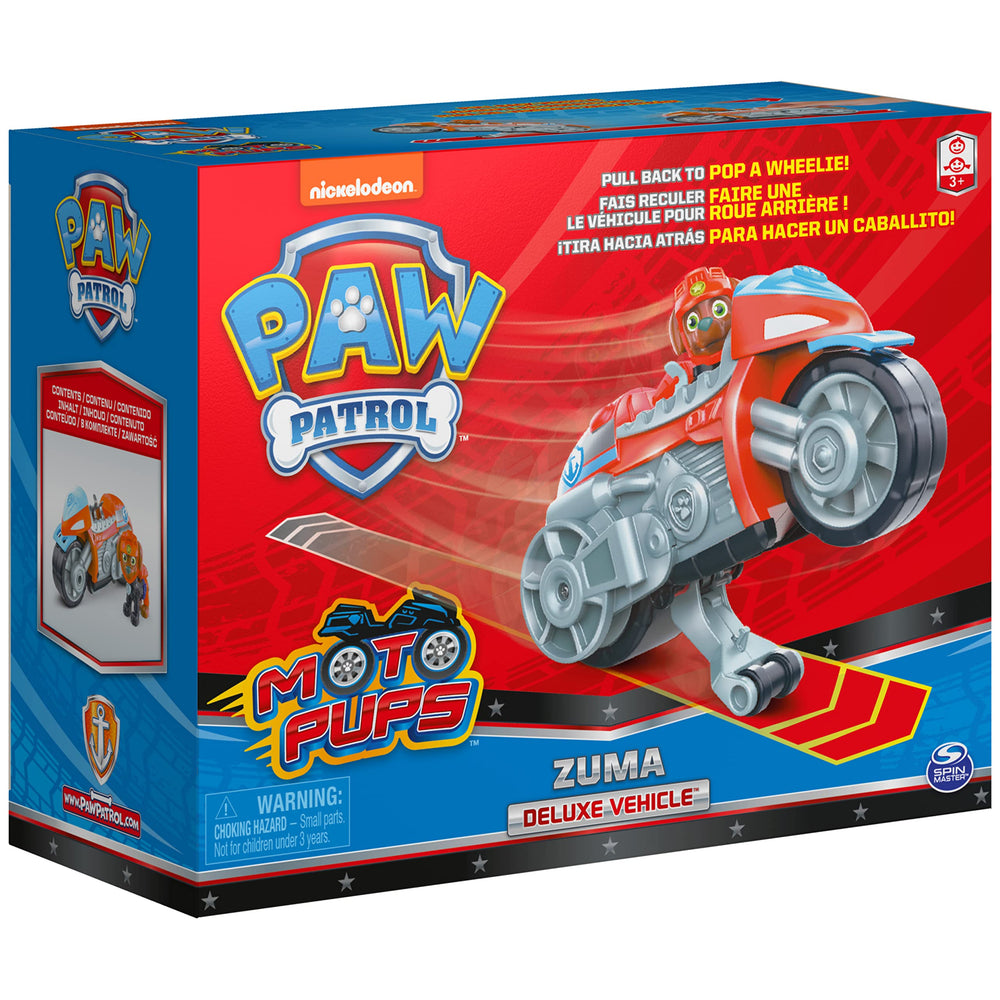 PAW Patrol Zuma figure and Deluxe Vehicle inspire imaginative missions.