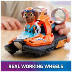 Paw Patrol Zuma translucent parts light up during play.