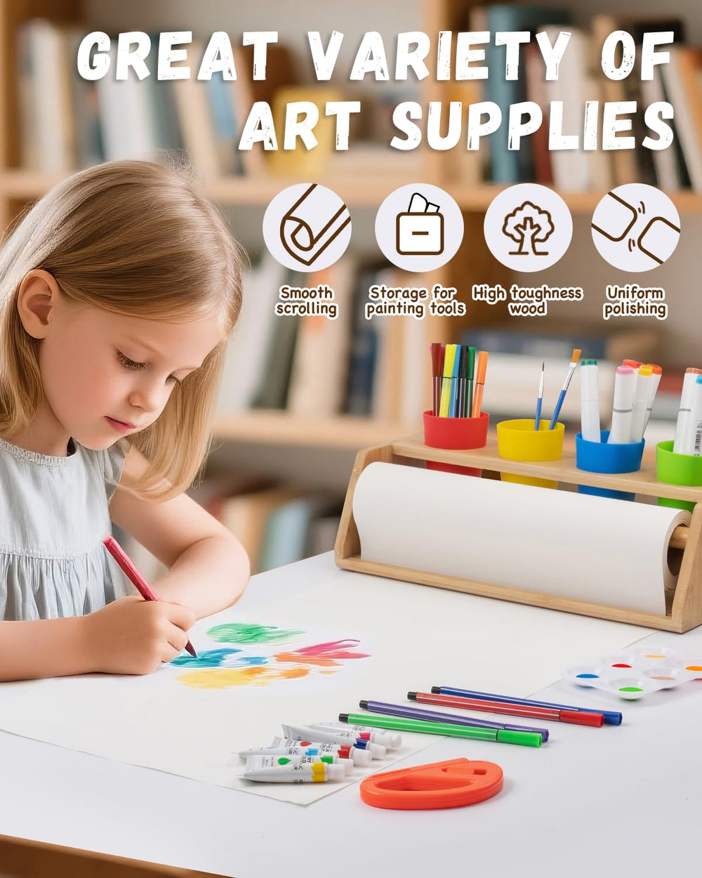 Payarma art brushes set provides smooth strokes for kids' creative projects.