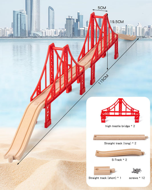 Payarma long straight wooden track section for expansive layouts
