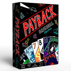 PAYBACK Original Edition magnetic box keeps cards organized for travel and quick setup.