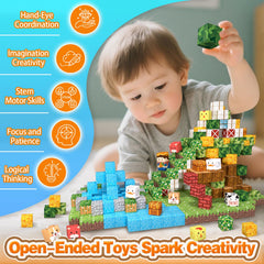 Payleeg child building a forest scene with animals for imaginative play.