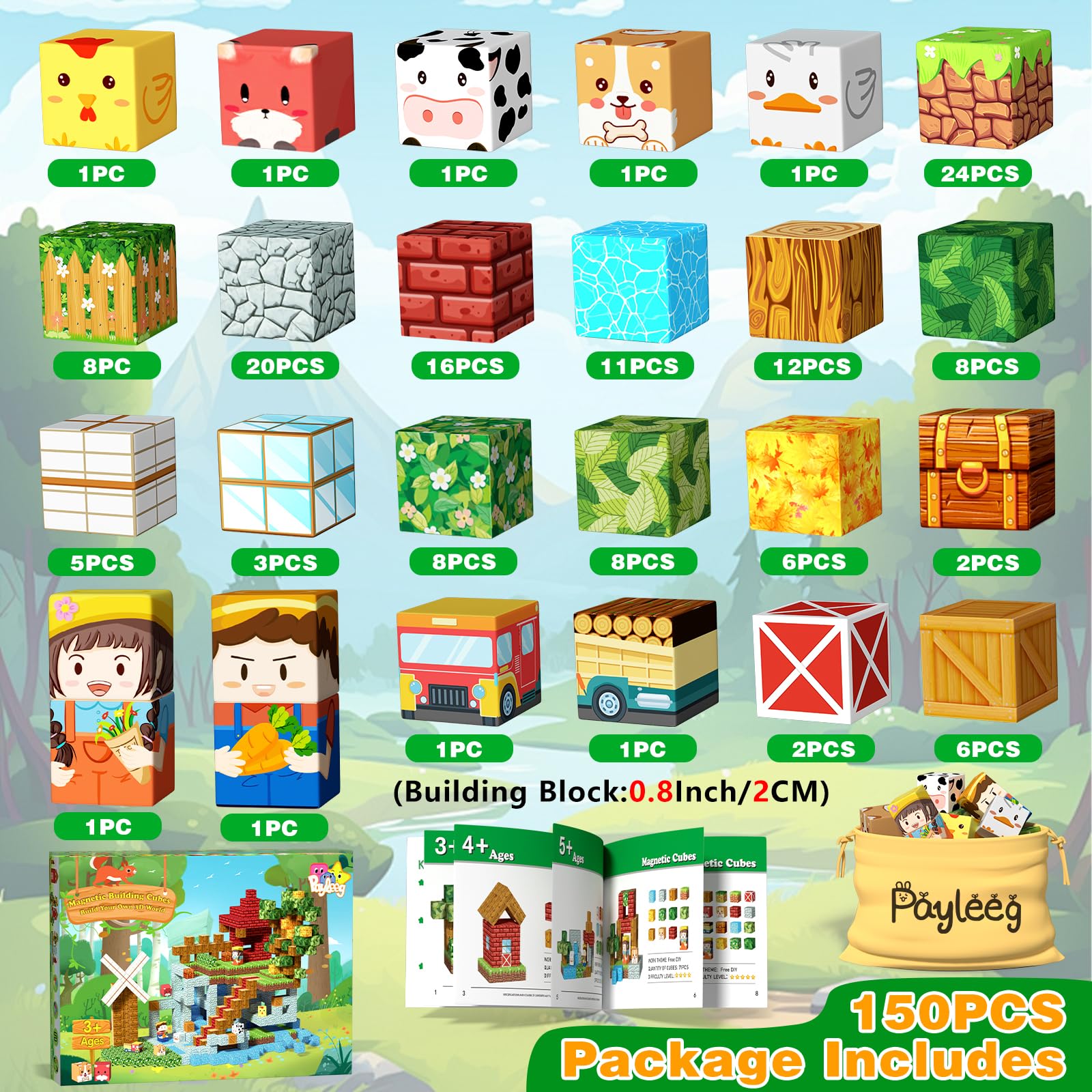 Payleeg Forest world storage bag keeps blocks organized on the go.