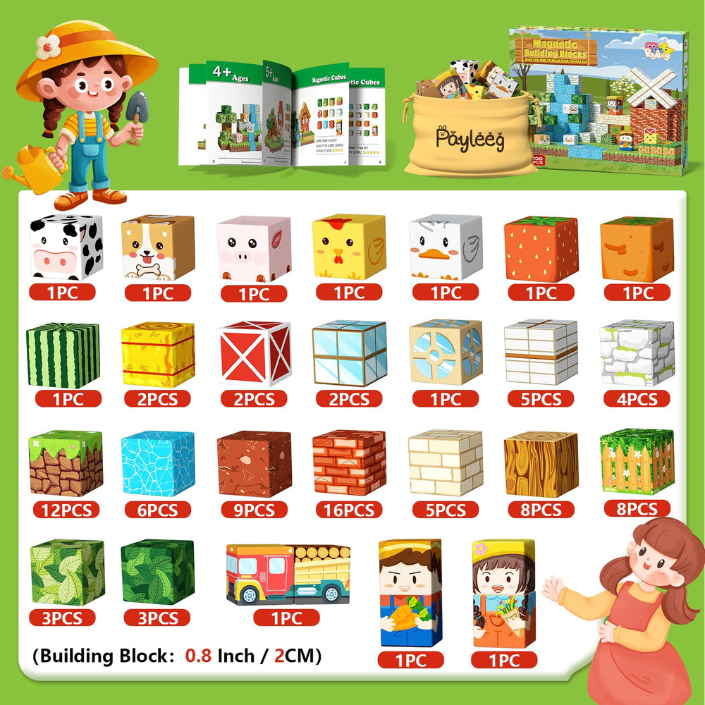 Payleeg Magnetic Blocks inspiration booklet guiding creative layouts for play