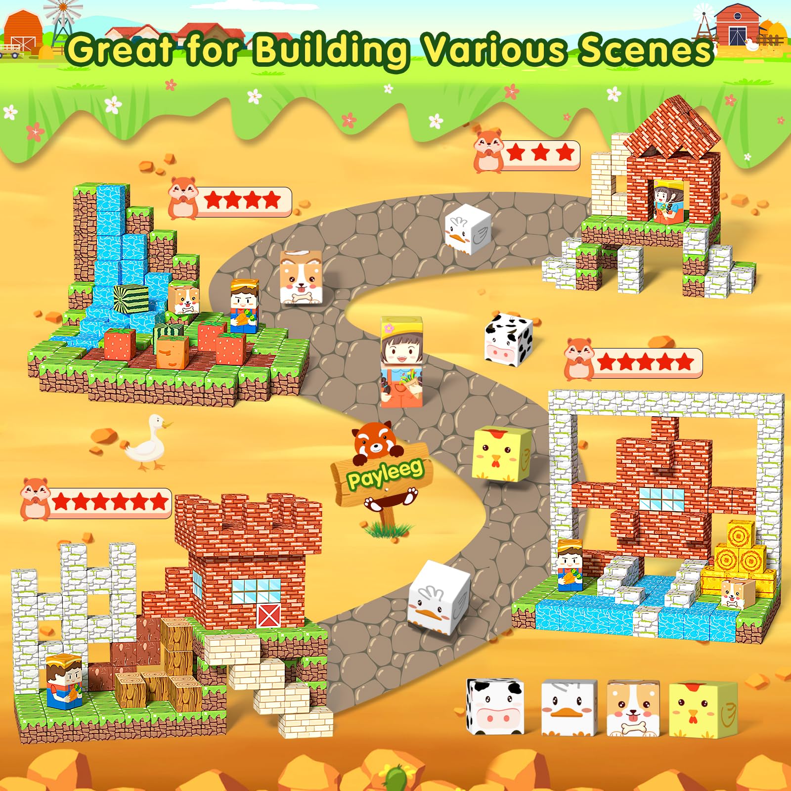Child building with Payleeg Magnetic Blocks highlighting hands-on STEM exploration