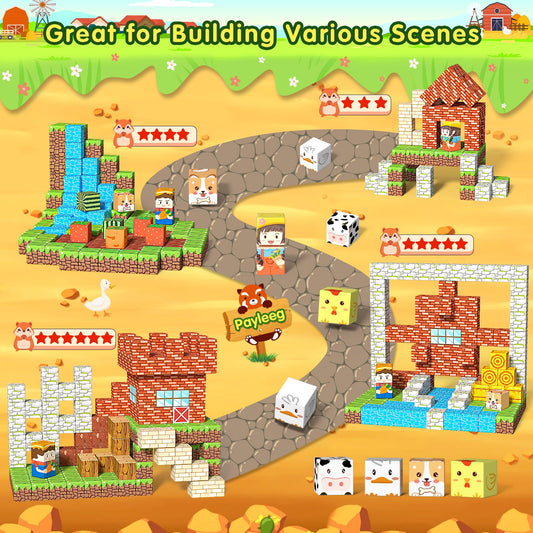 Child building with Payleeg Magnetic Blocks highlighting hands-on STEM exploration