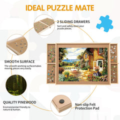 PAZIONMI cover mat on puzzle board protects surfaces during assembly.