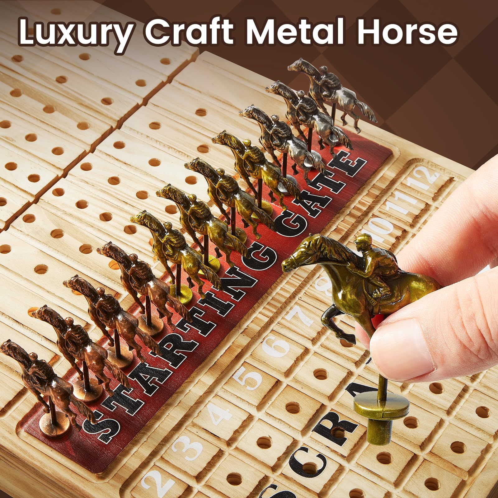 PAZIONMI metal horses close-up showcasing luxury finishes and colors.