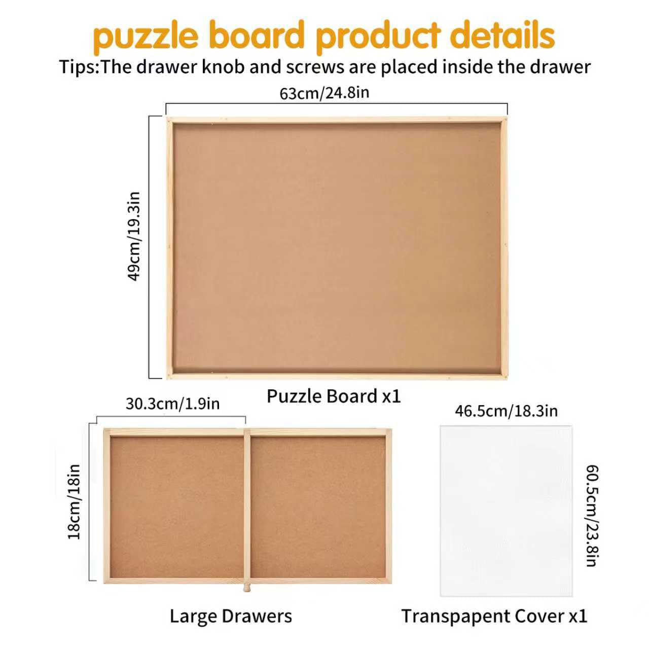 PAZIONMI puzzle table with drawer storage simplifies sorting and mid-project access.