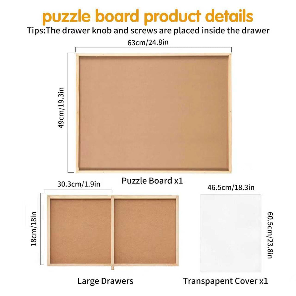 PAZIONMI puzzle table with drawer storage simplifies sorting and mid-project access.