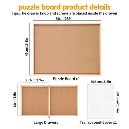 PAZIONMI puzzle table with drawer storage simplifies sorting and mid-project access.